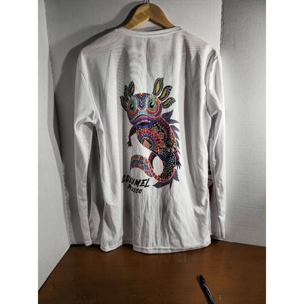Cozumel Mexico Shirt Men Medium White Long Sleeve Graphic Print New Without Tag